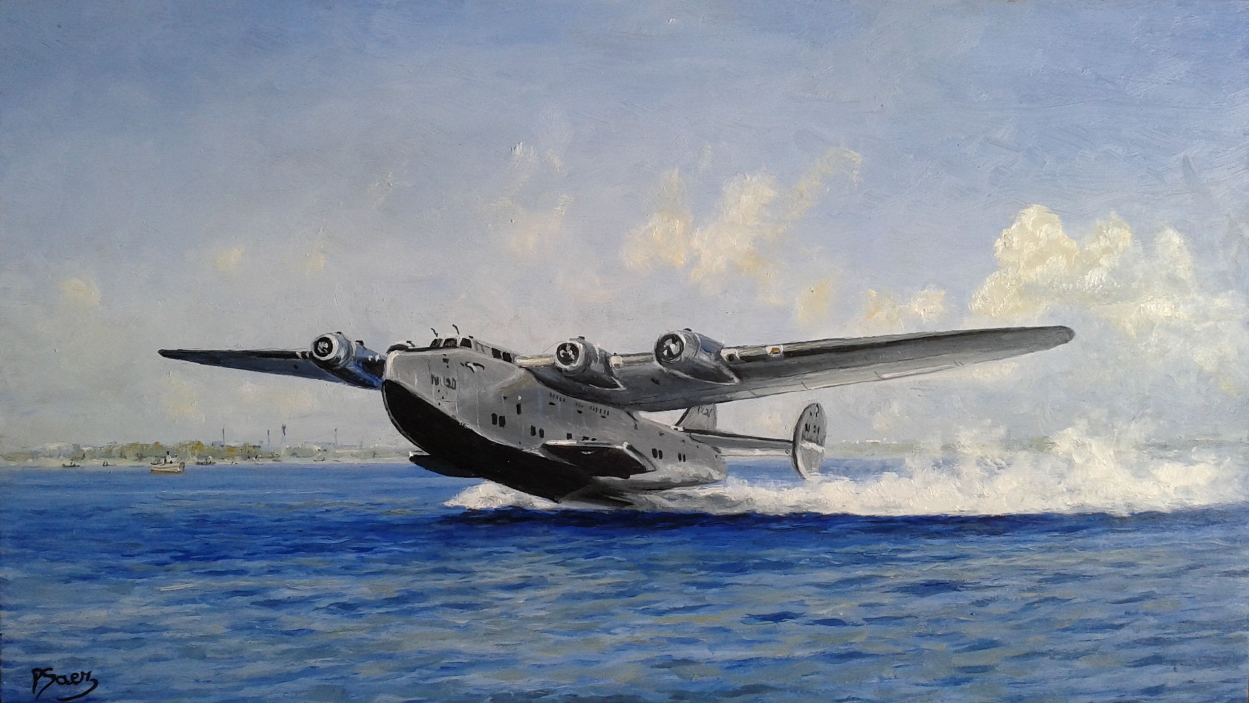 peinture à l'huile Le Boeing B 314 Clipper 