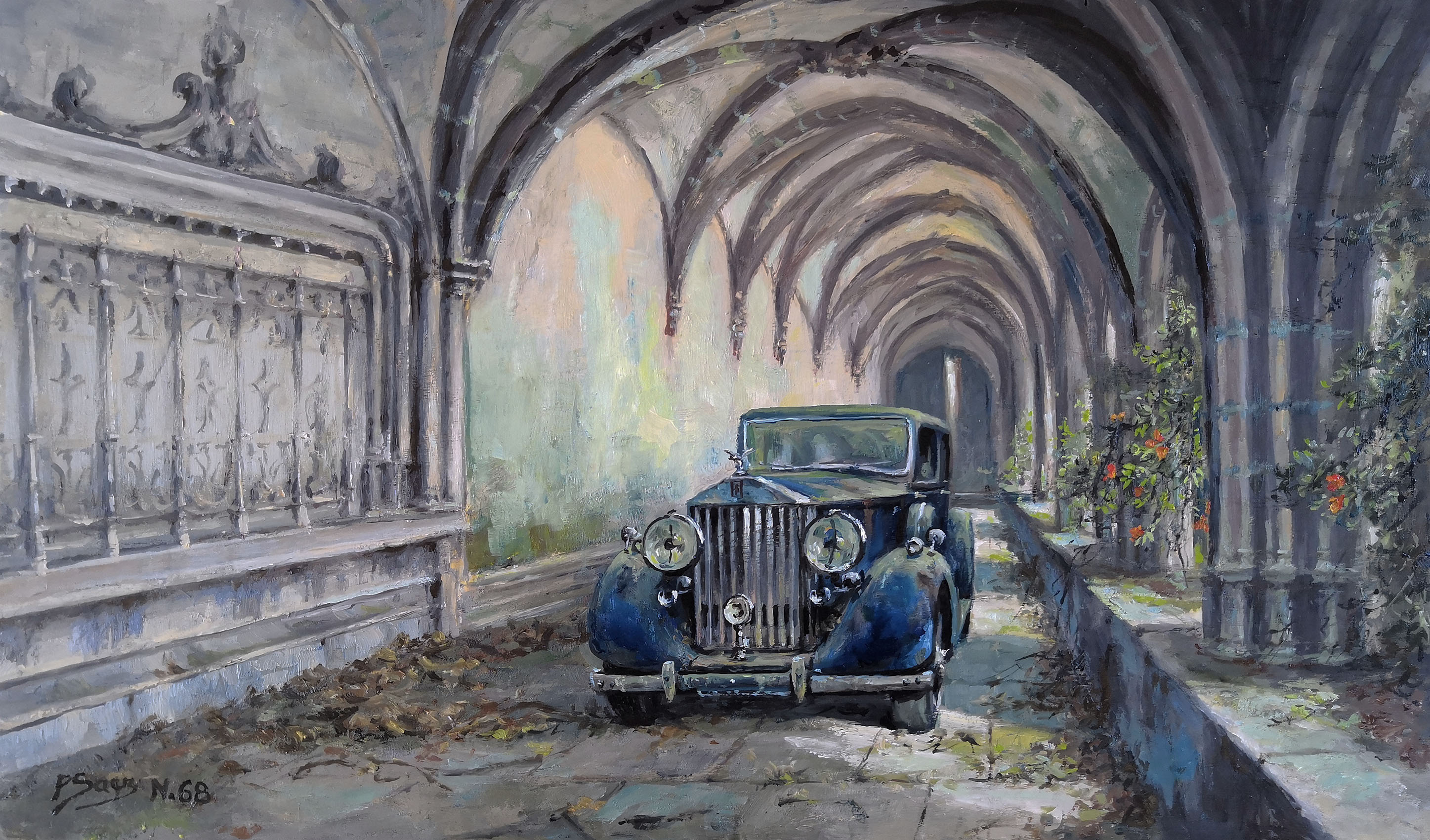 peinture à l'huile Rolls Royce  1939  N.68