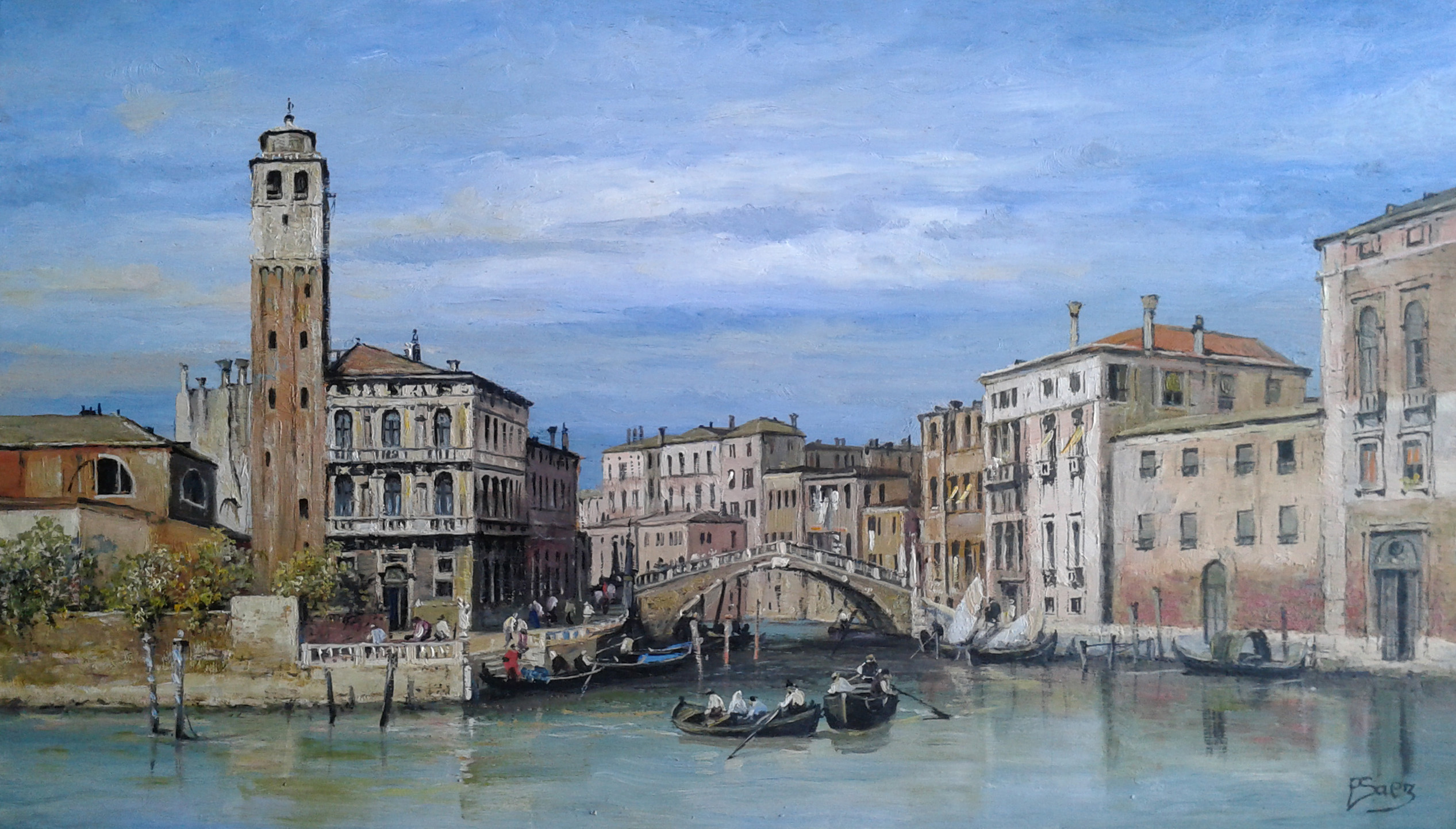 peinture à l'huile Le canal Cannaregio à Venise