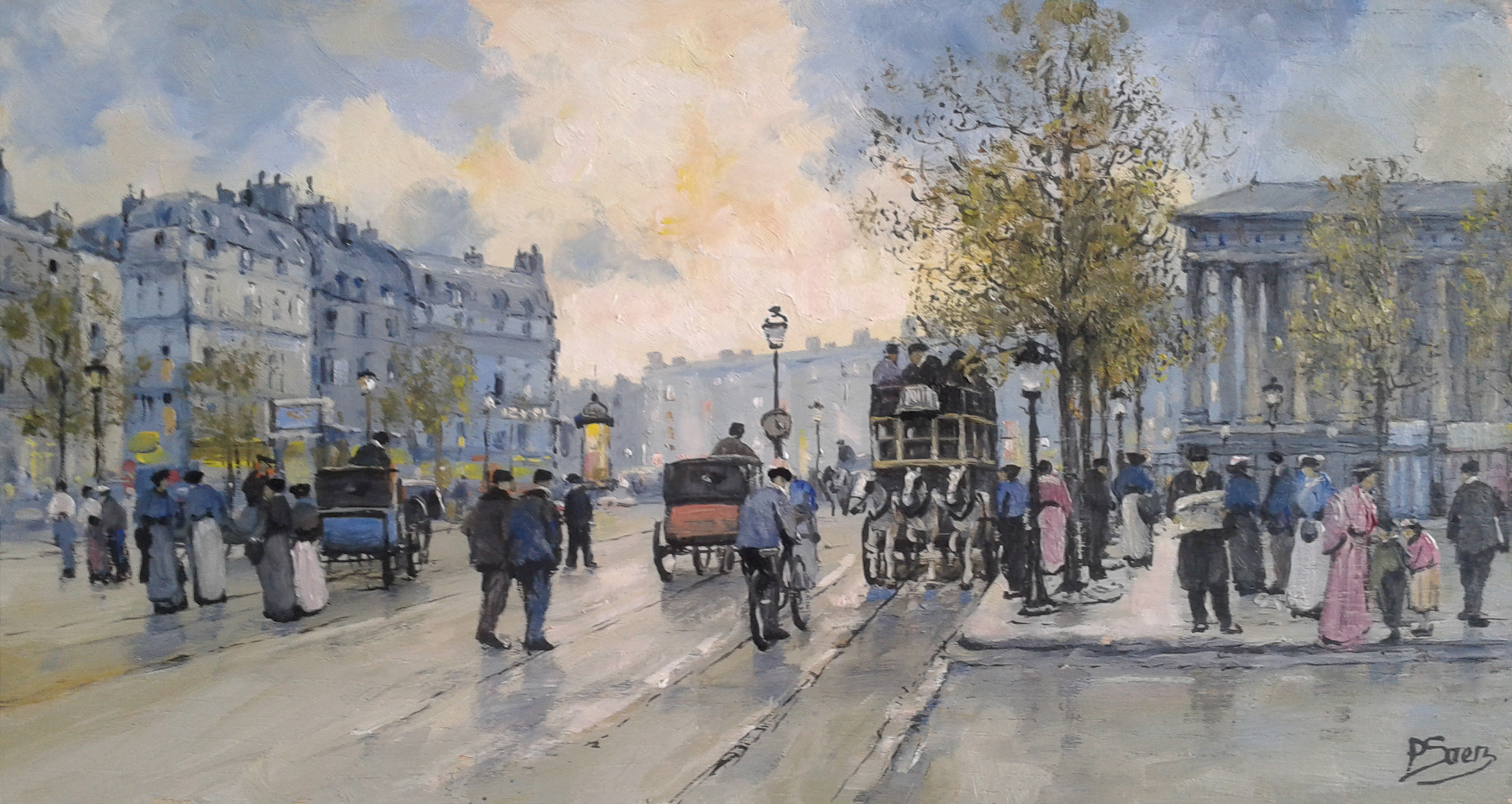 peinture à l'huile La Madeleine à Paris