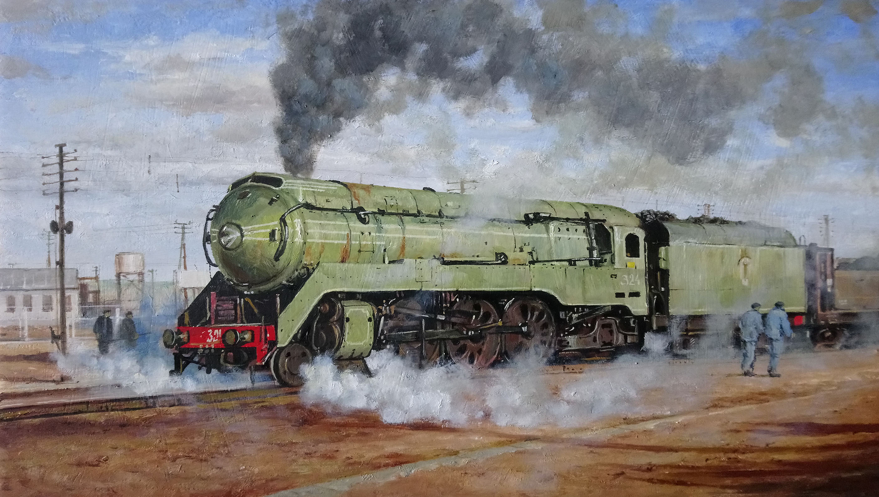 peinture à l'huile Locomotive Pacific 1943