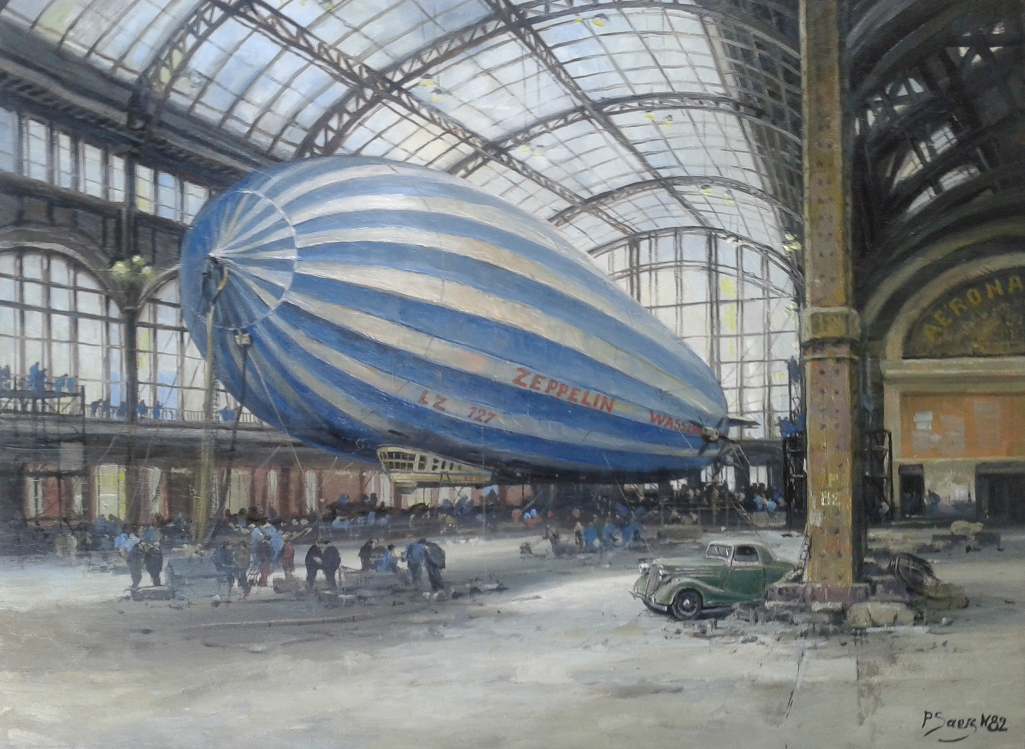 peinture à l'huile Le Zeppelin