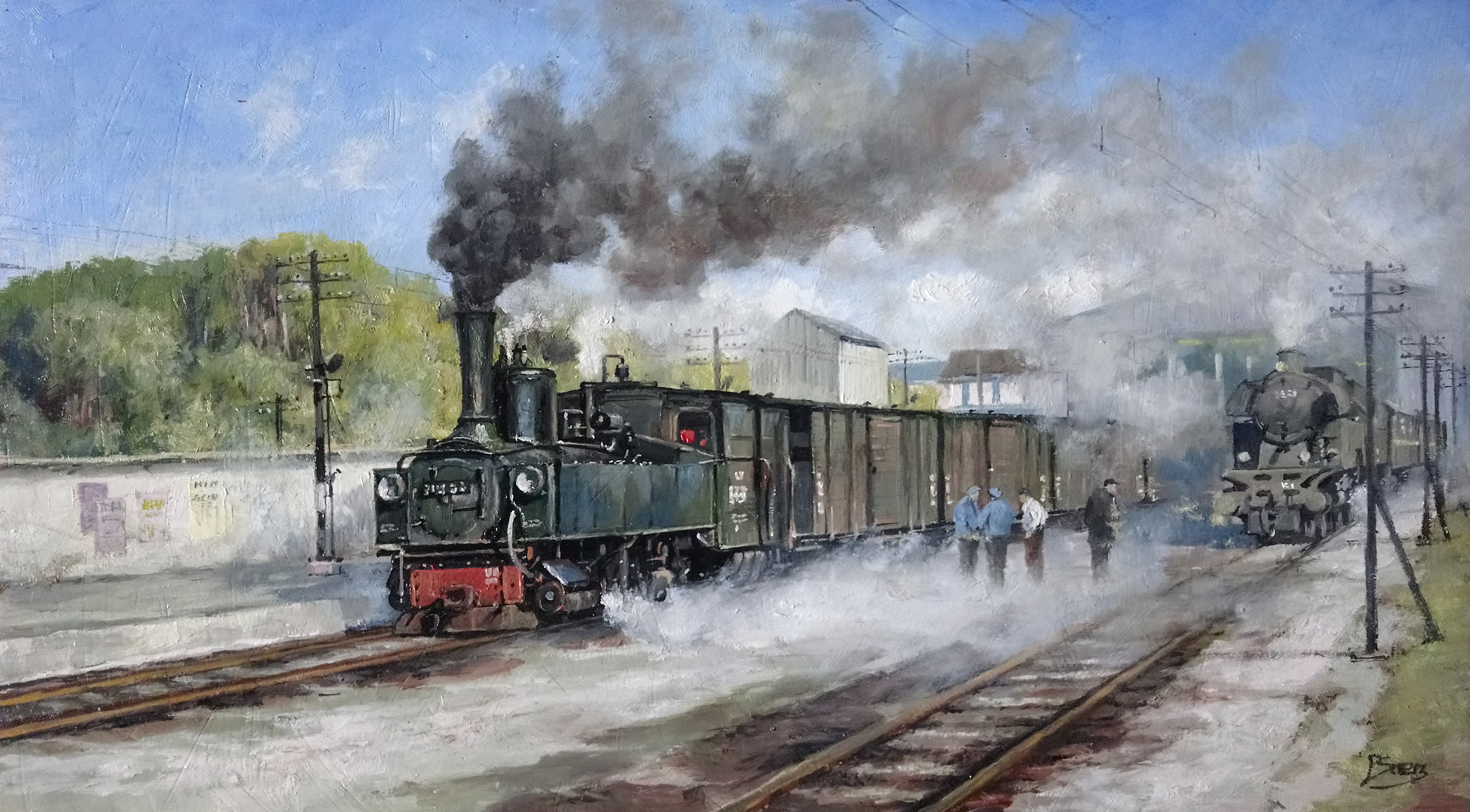 peinture à l'huile Locomotive 0-3-1 1900