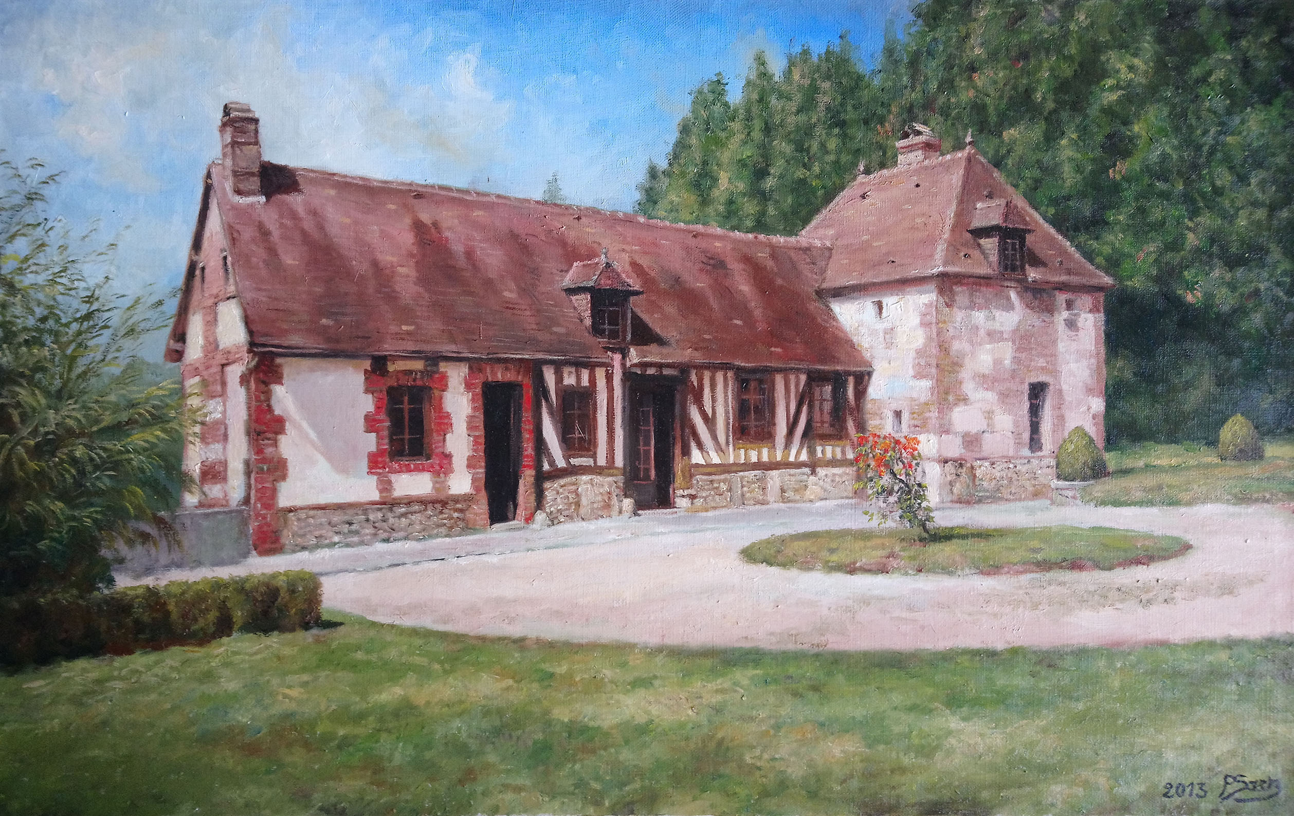 peinture à l'huile Maison Normande