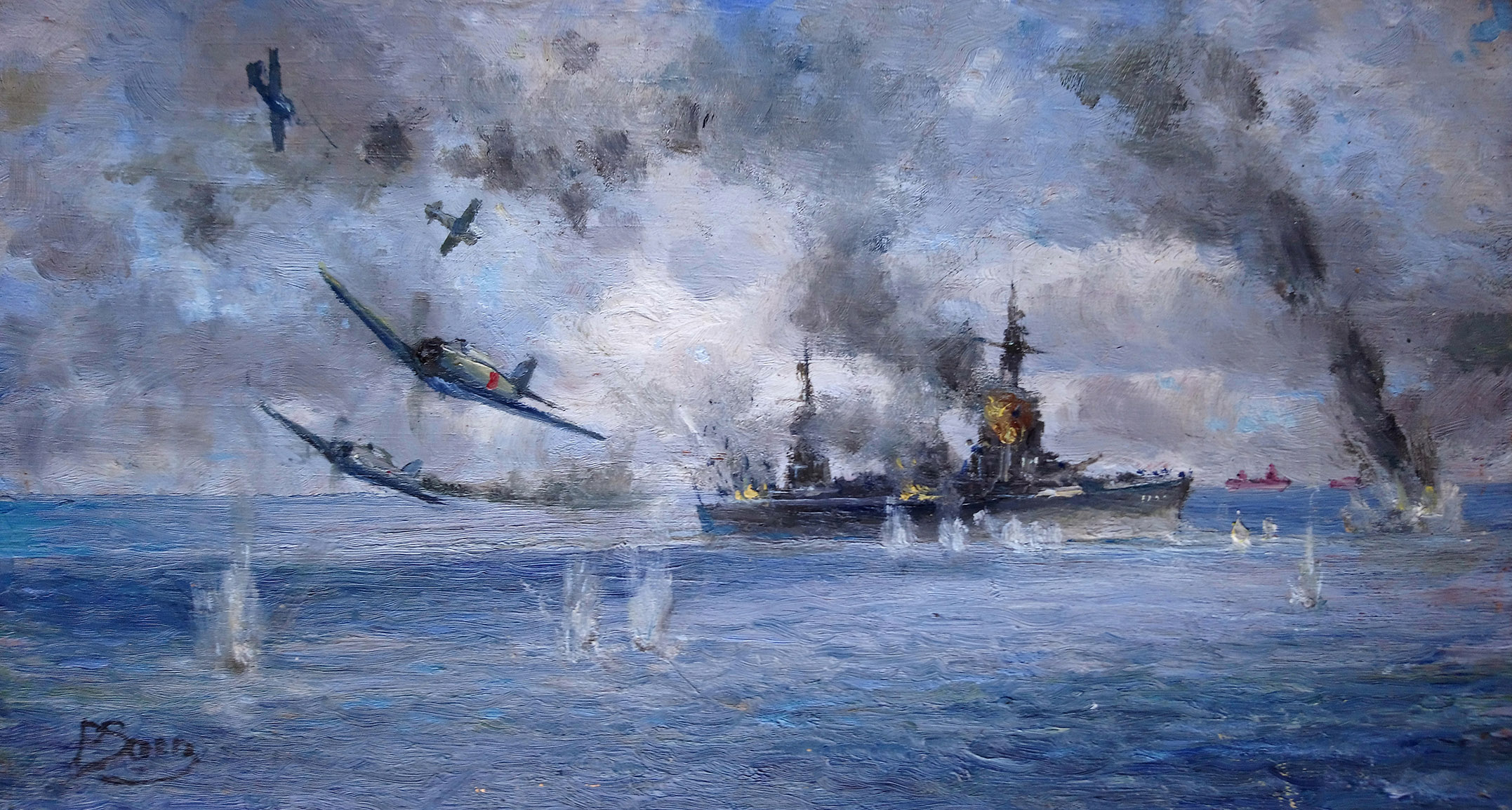 peinture à l'huile Attaque japonaise sur Pearl Harbor