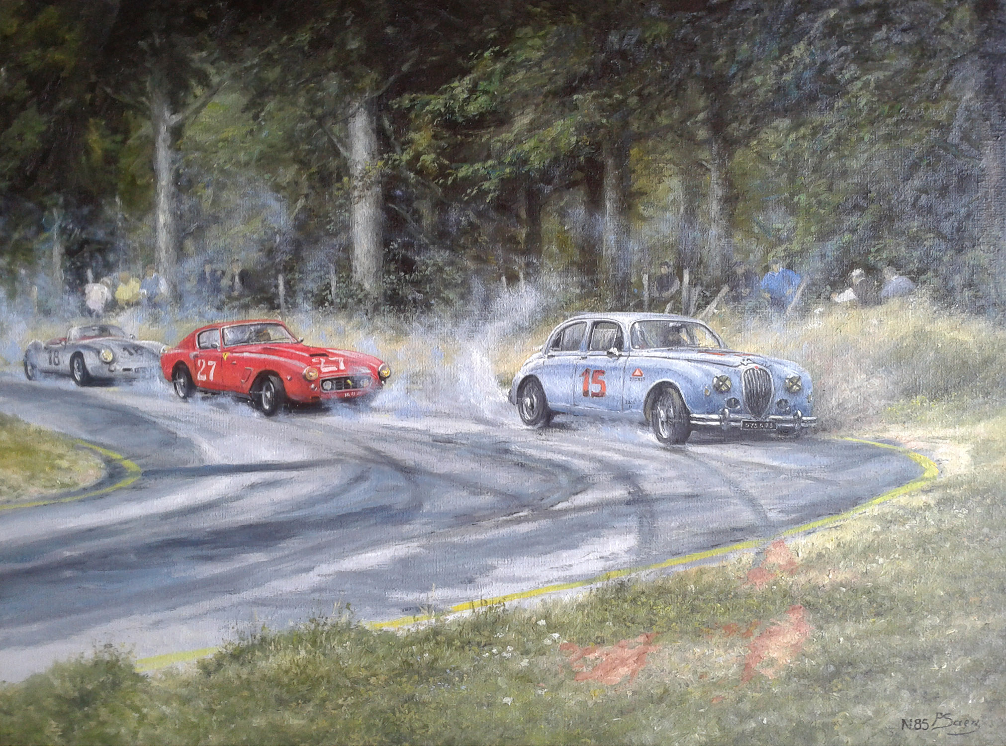 peinture à l'huile Rallye en campagne  N.85
