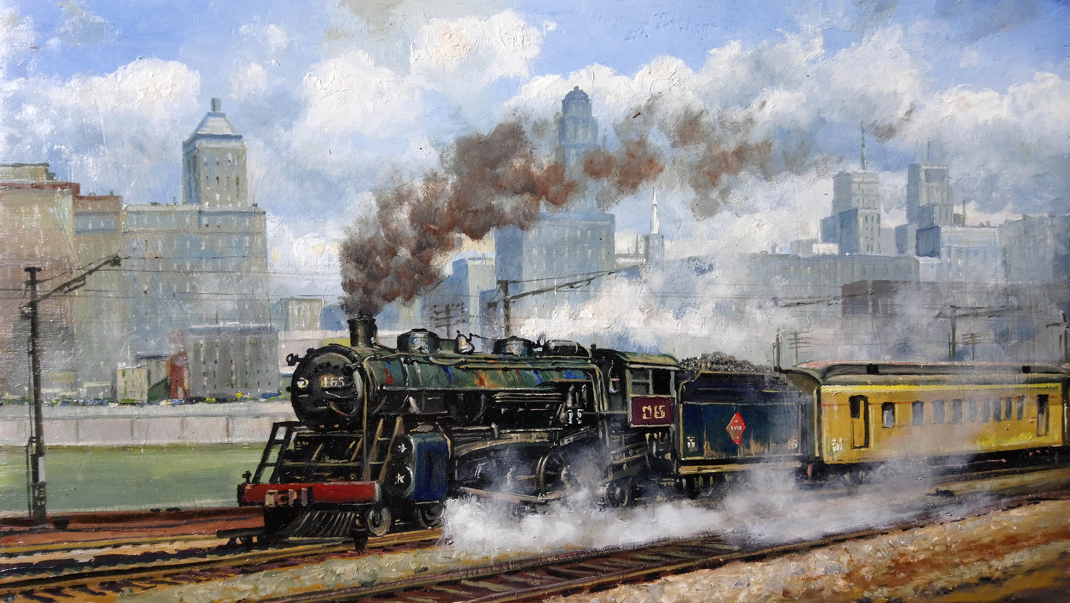 peinture à l'huile Locomotive Pacific 1935